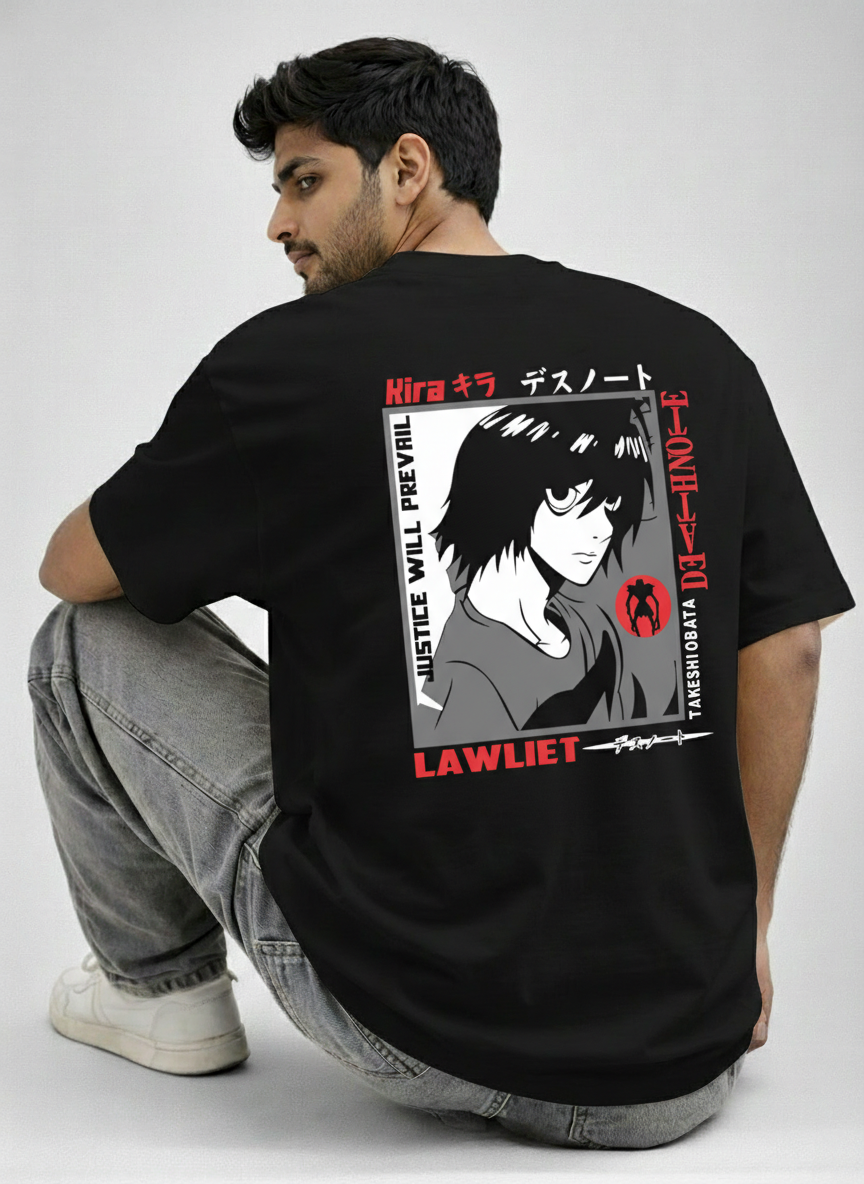 Lawliet L Anime Graphic Oversized T-Shirt