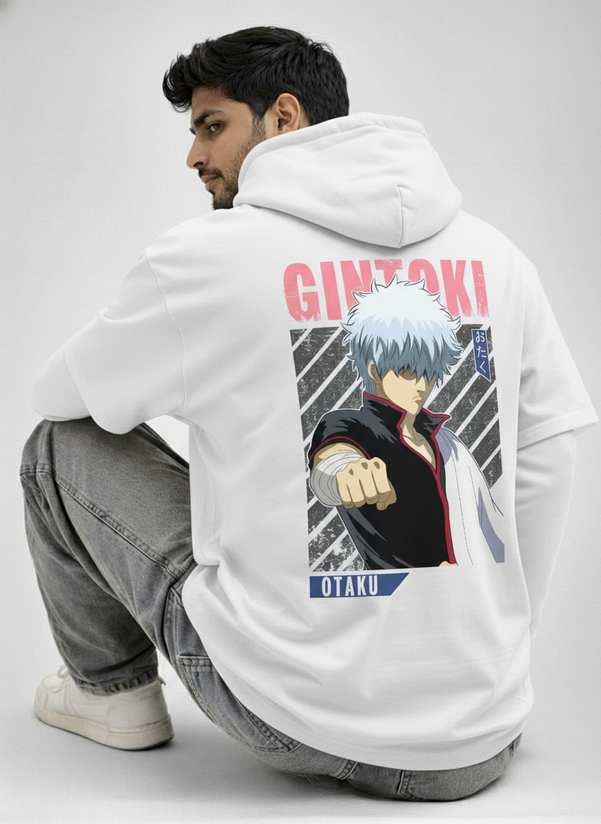 Gintoki Anime Graphic Oversized Hoodie