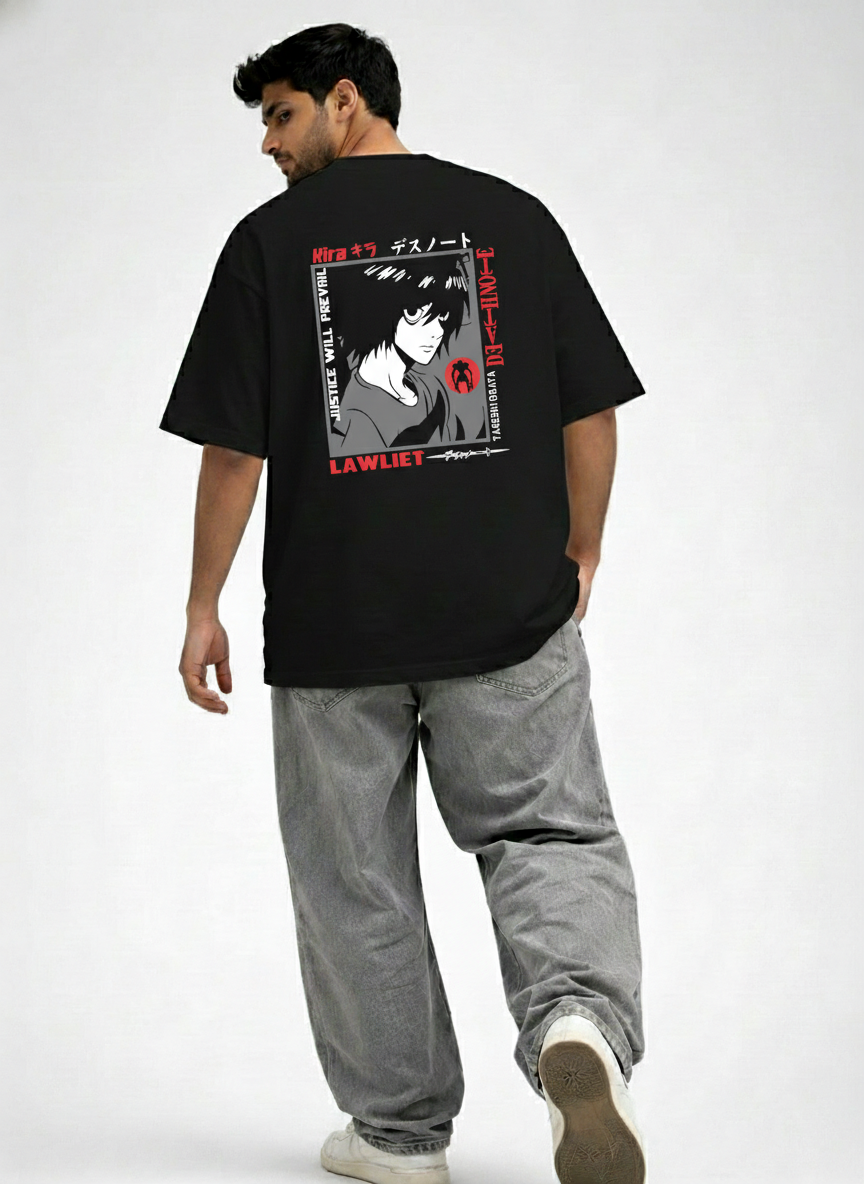Lawliet L Anime Graphic Oversized T-Shirt