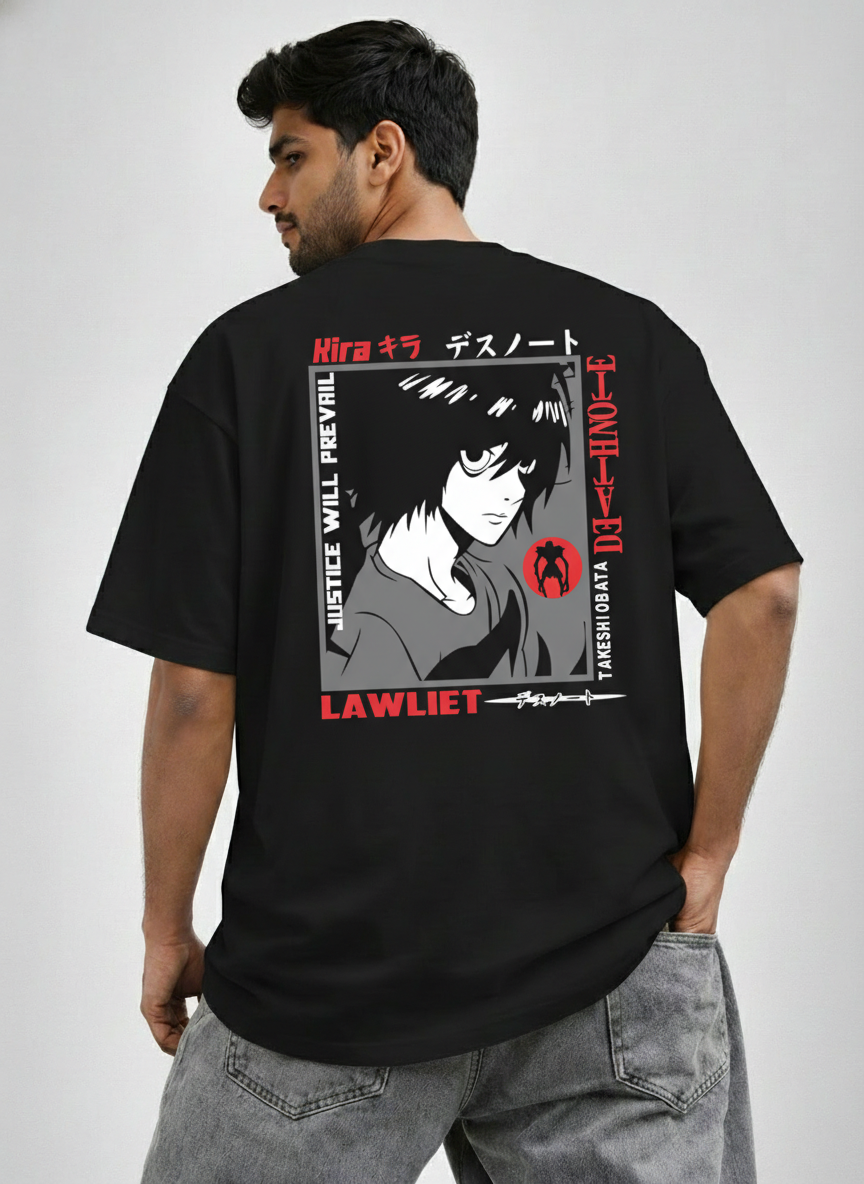 Lawliet L Anime Graphic Oversized T-Shirt